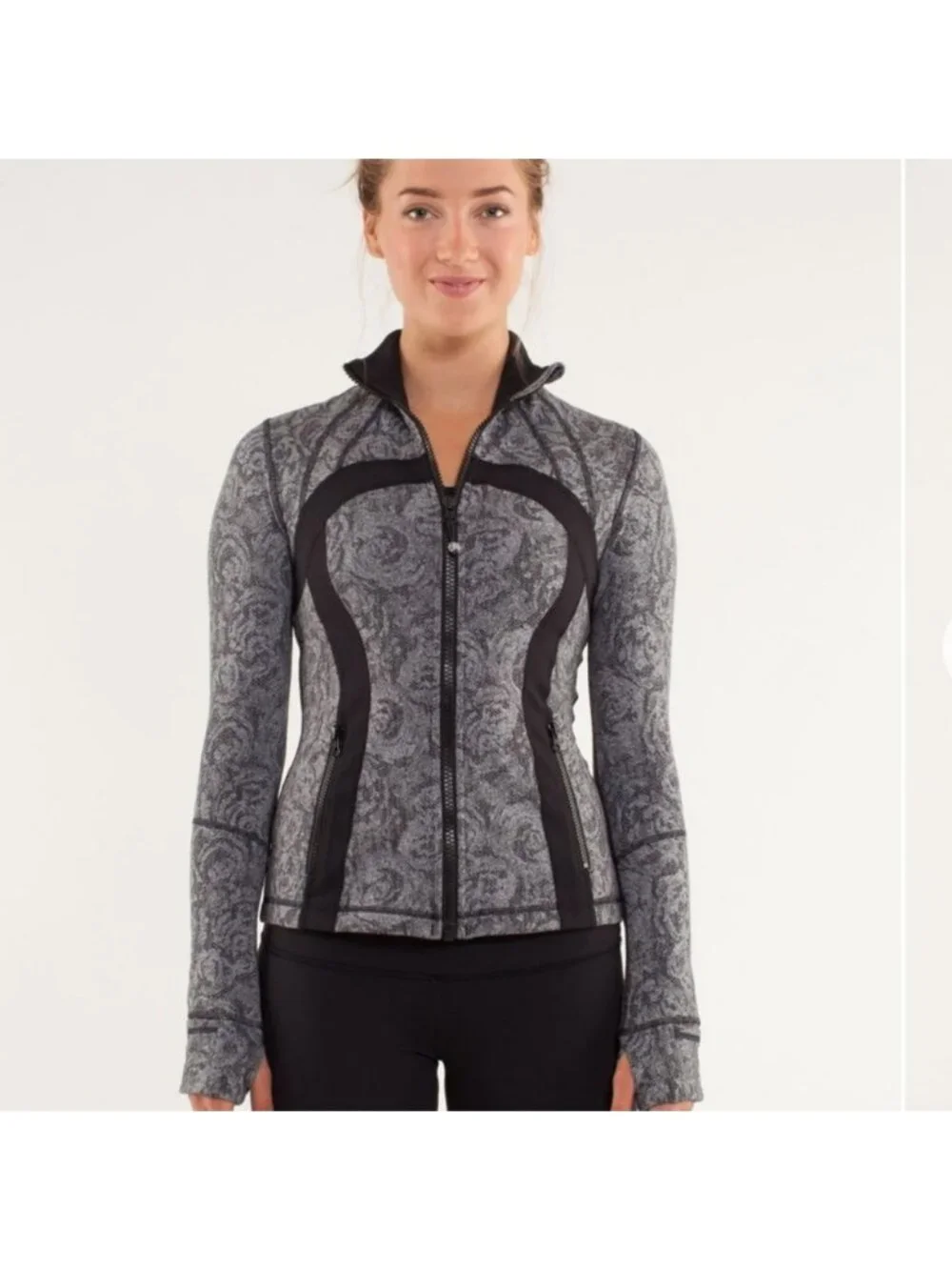 Lululemon Define Jacket *Brushed Rose Herringbone Black / Black
